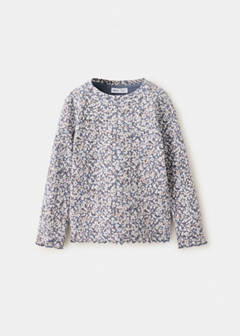 Ribbed flower T-shirt — Blue 2