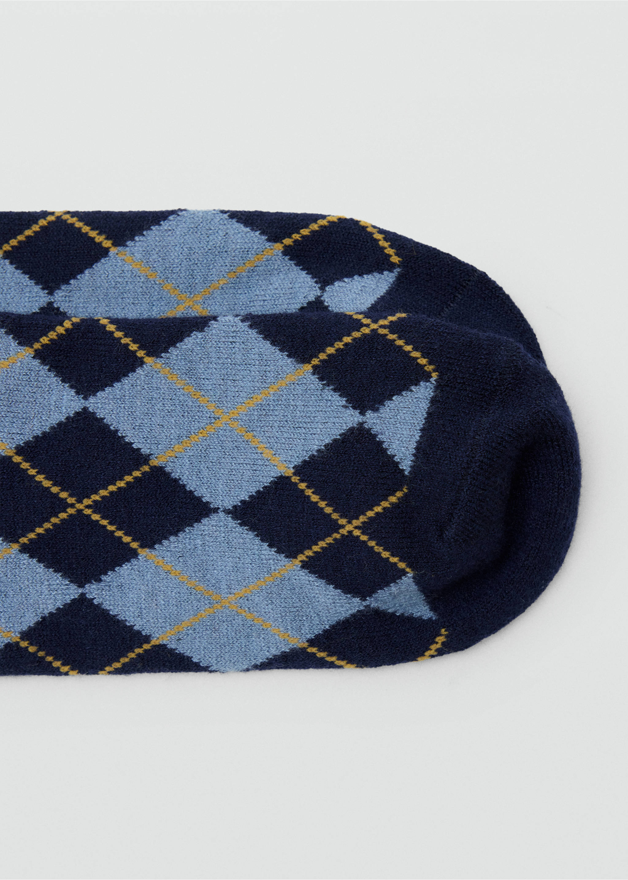 Argyle knit socks - Medium plane, Blue. Ref: 37026362-00.