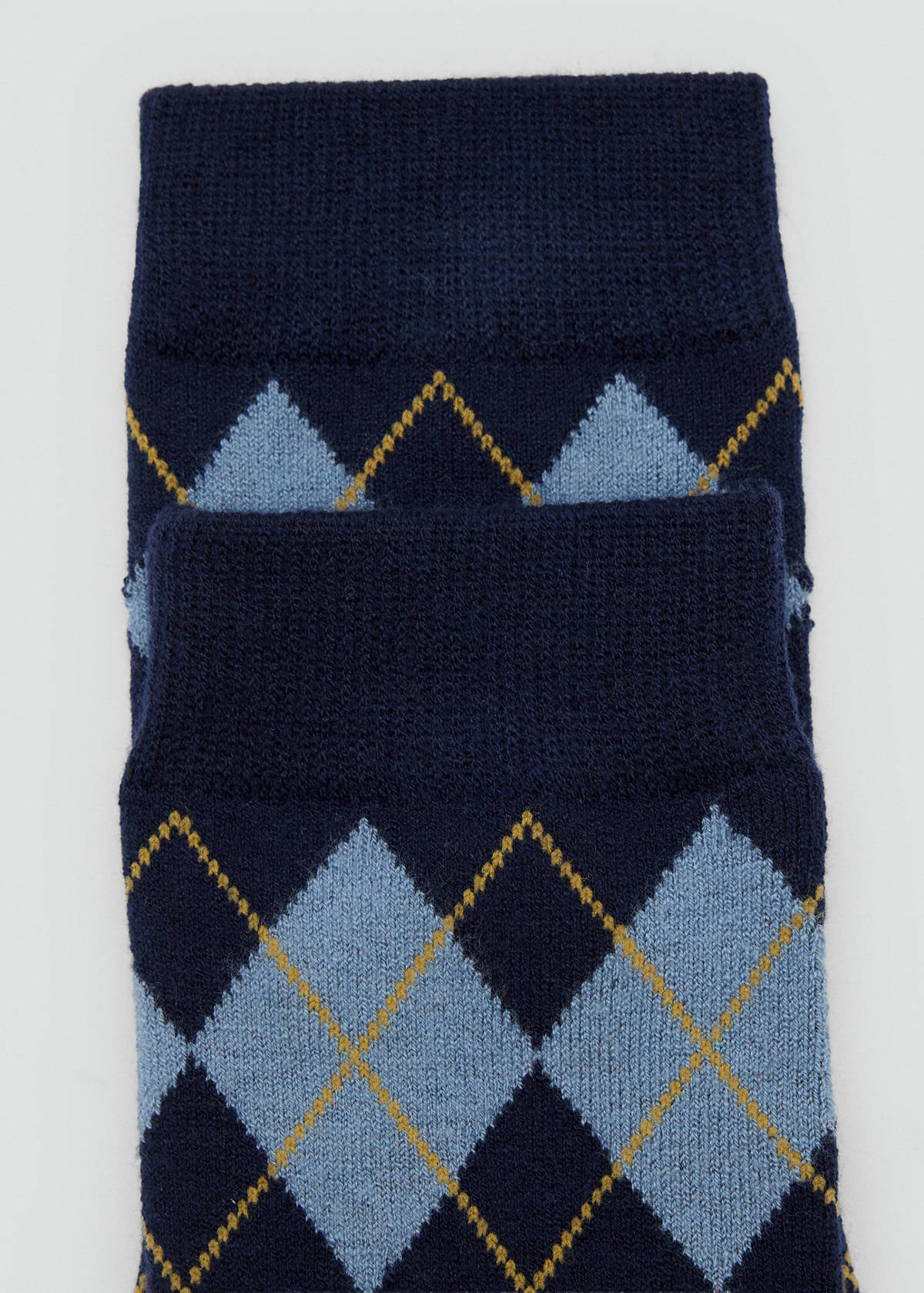 Argyle knit socks — Blue