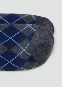 Argyle knit socks — Navy 2