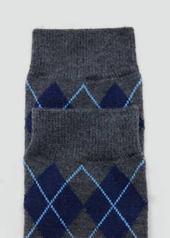Argyle knit socks — Navy 3