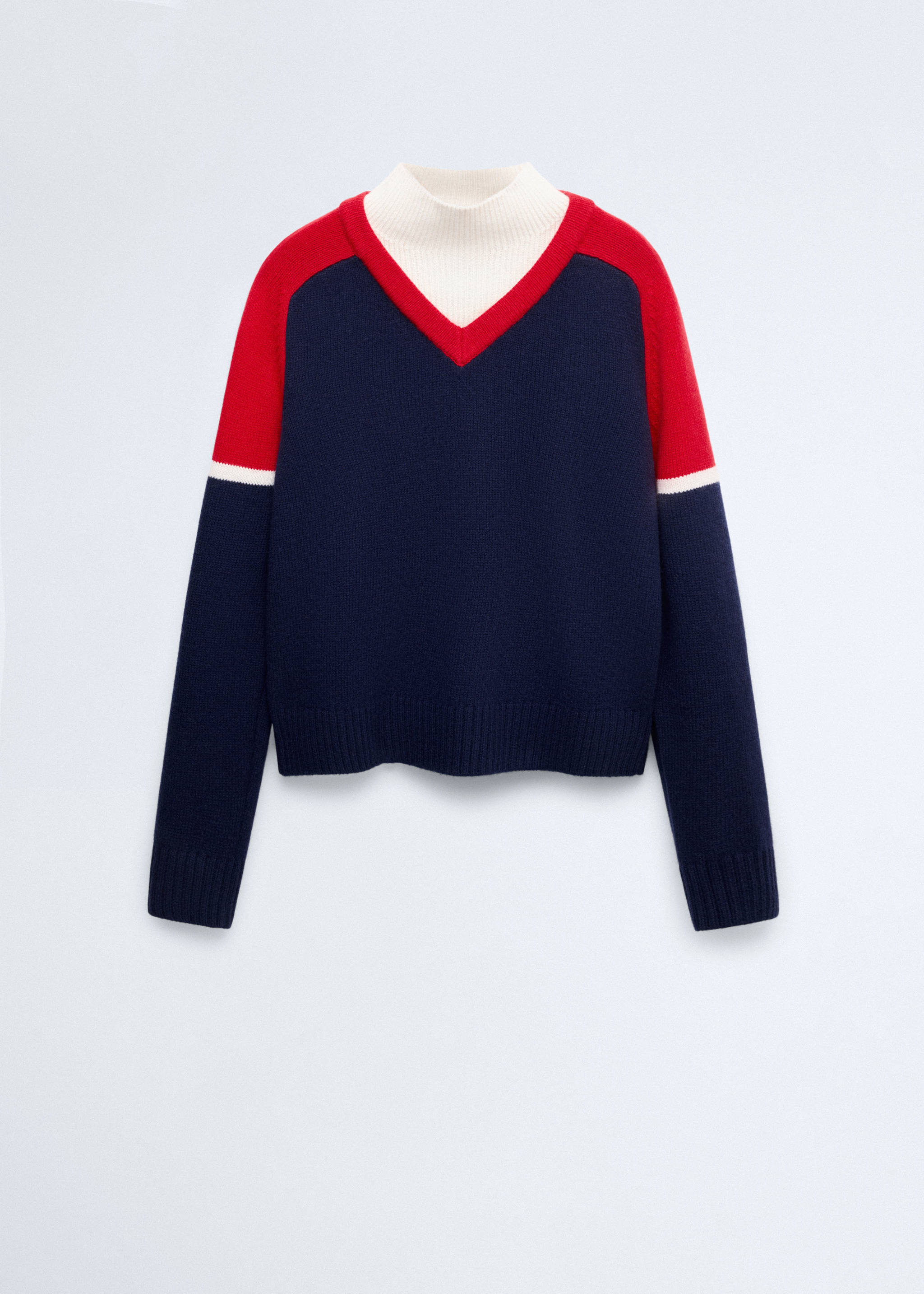 Pull en laine contraste superposition - Article sans modèle