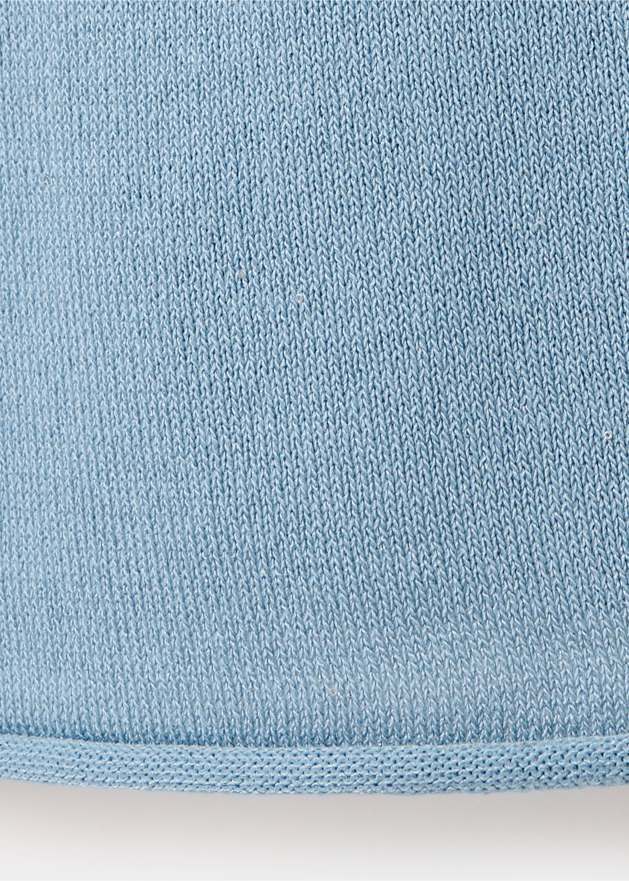 Close-up of a light blue knit jersey fabric texture., Blue. Ref: 37026365-00.