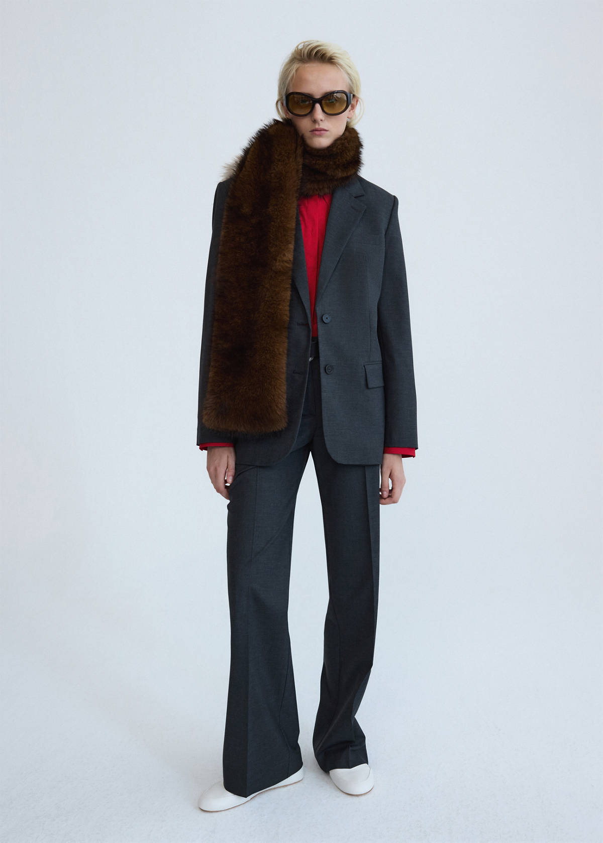 Wool suit trousers — Grey