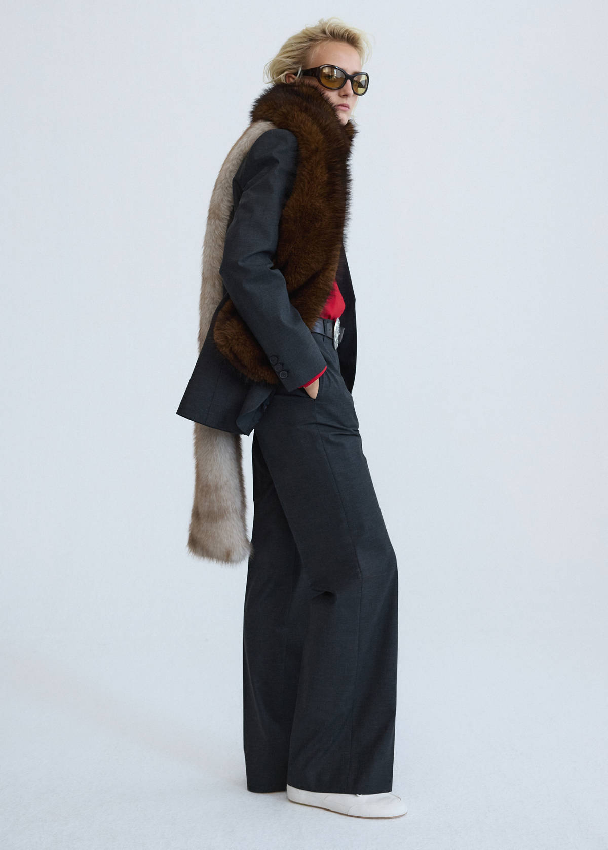 Wool suit trousers — Grey