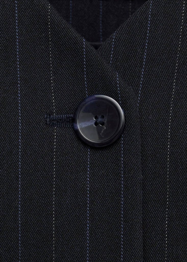 Wool pinstripe blazer — Navy