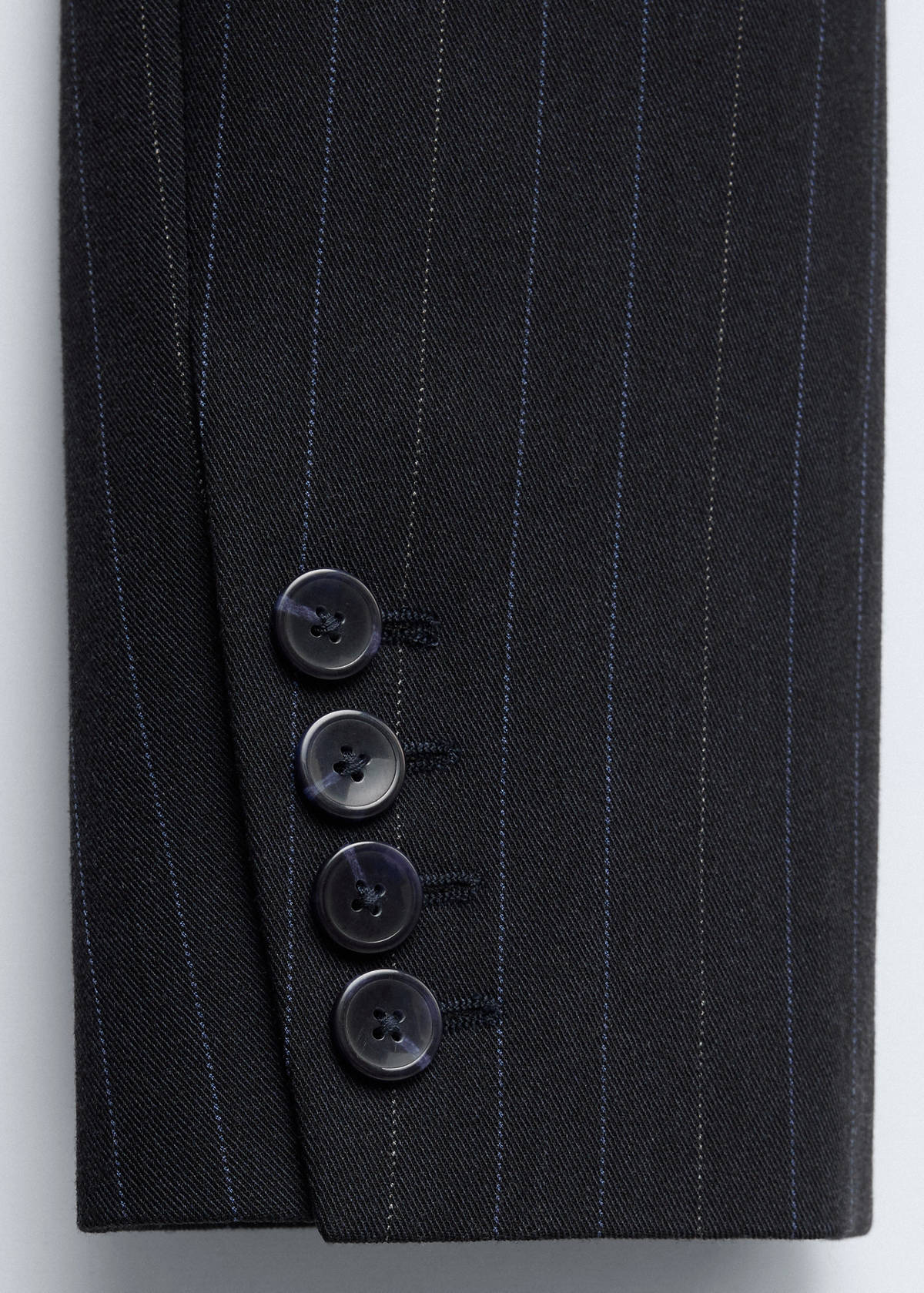 Wool pinstripe blazer — Navy