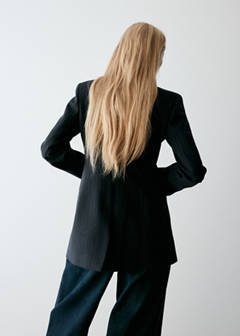 Wool pinstripe blazer — Navy 11