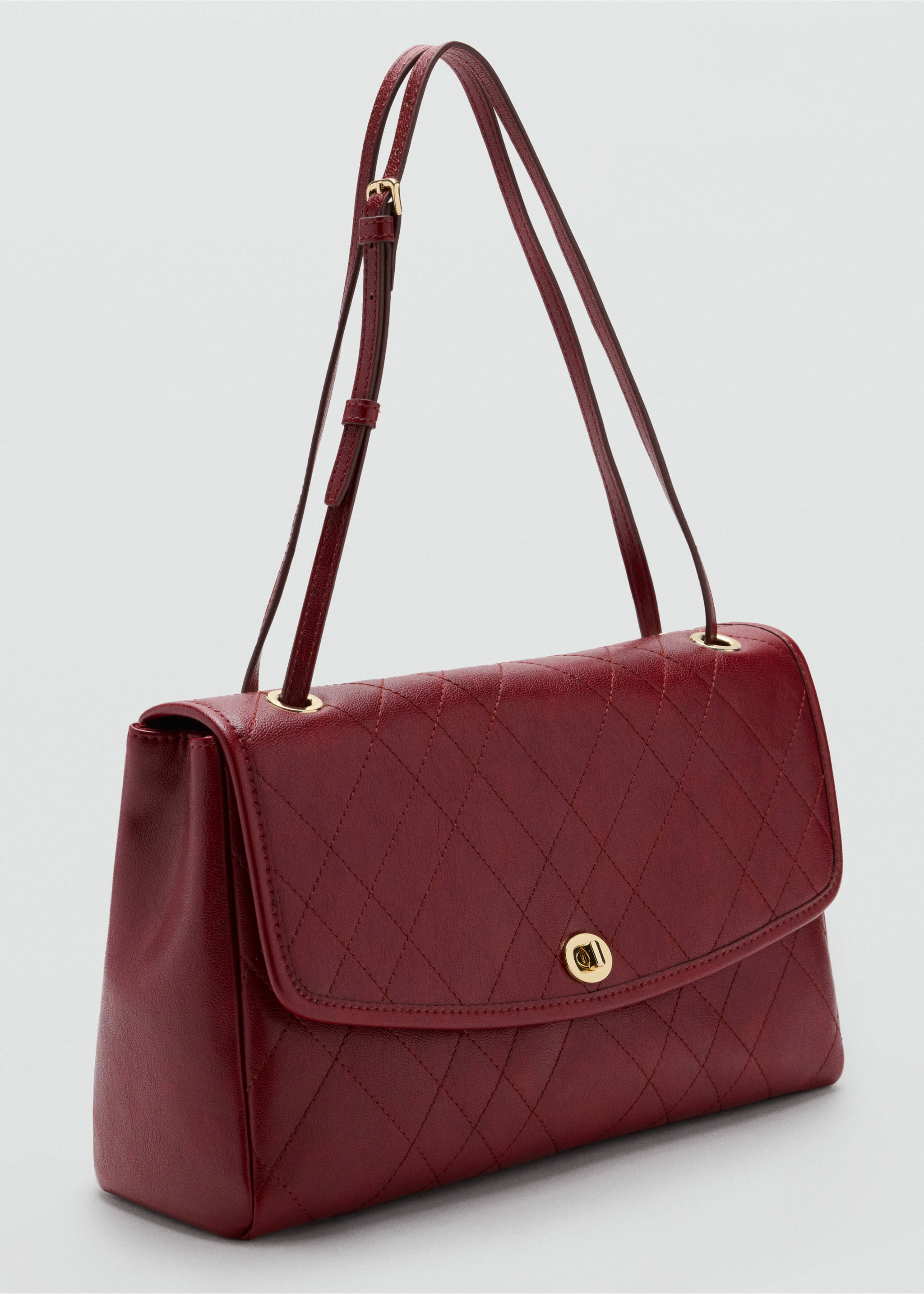 Quilted shoulder bag - Medium plane, Burgundy. Ref: 37026368-00.