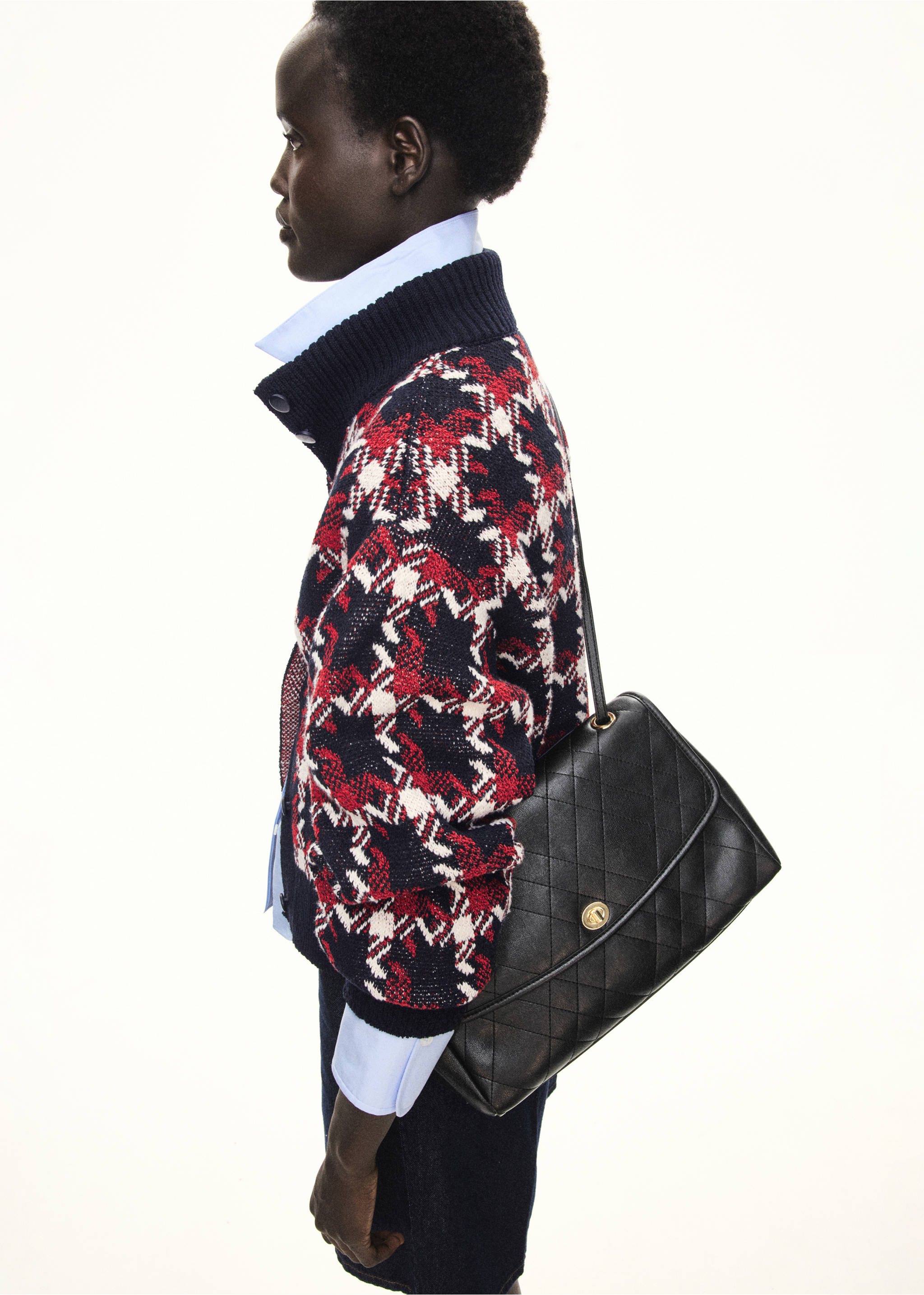 Quilted shoulder bag - General plane, Black. Ref: 37026368-00.