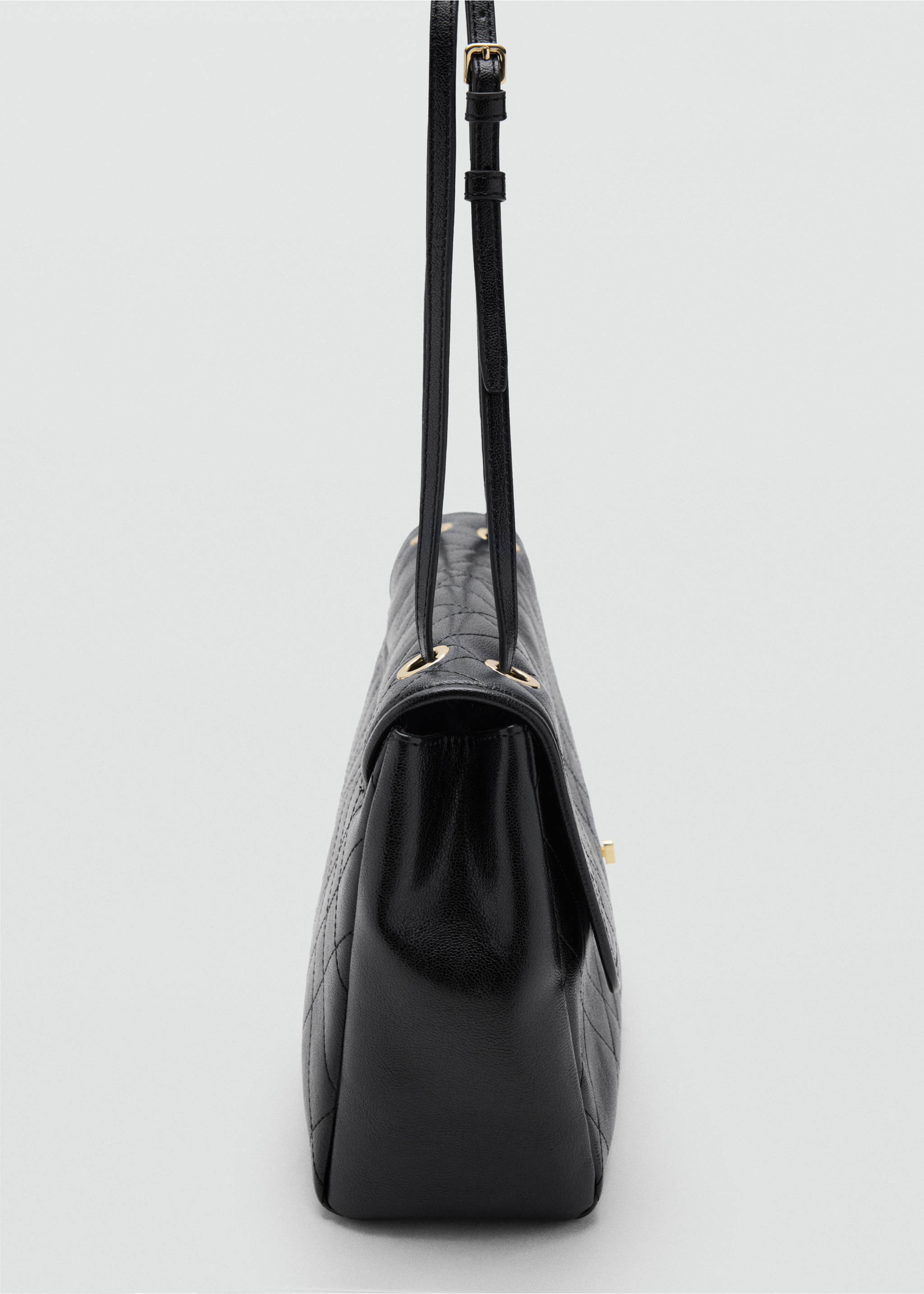 Quilted shoulder bag - Details of the article 1, Black. Ref: 37026368-00.