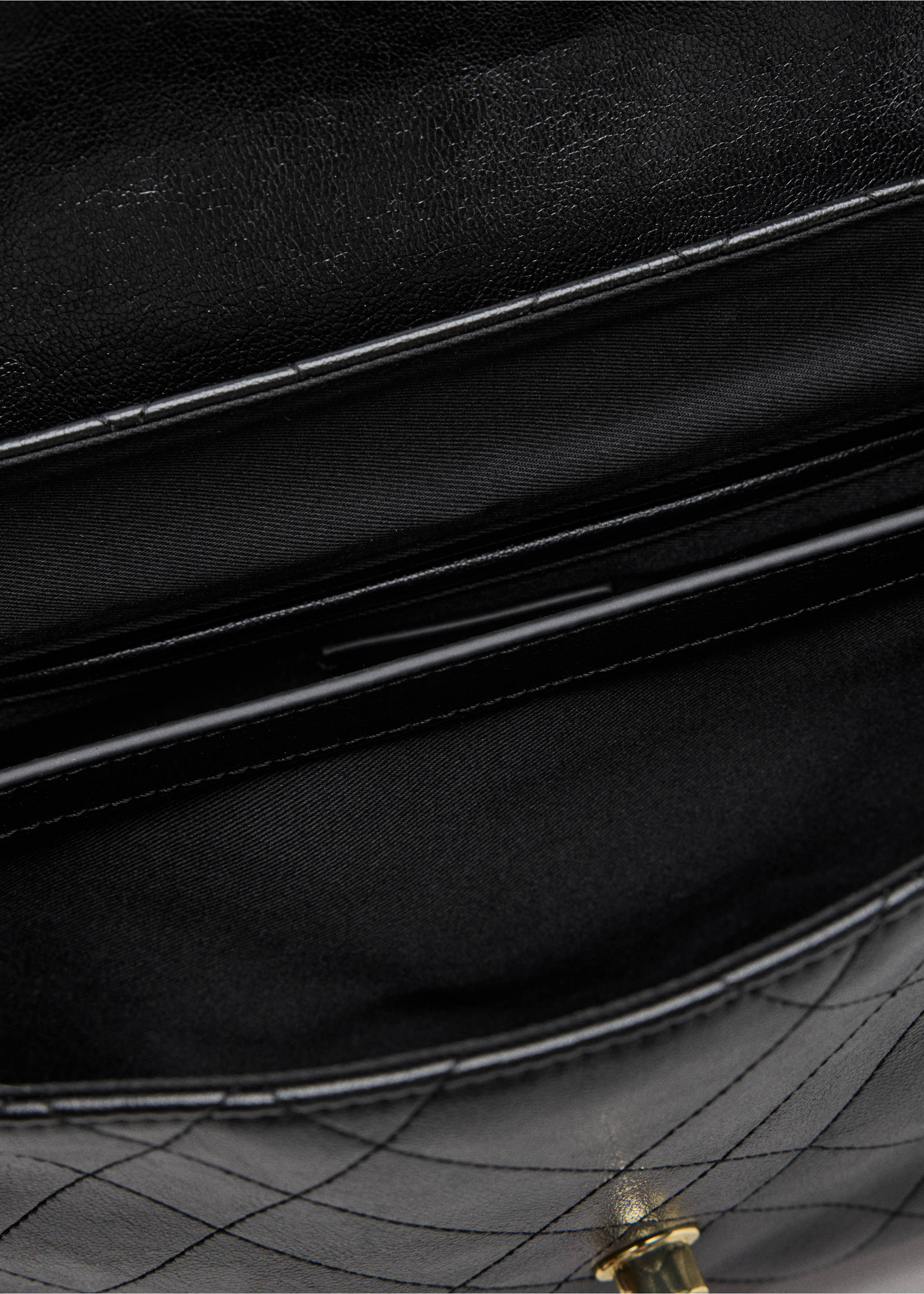 Quilted shoulder bag - Details of the article 3, Black. Ref: 37026368-00.