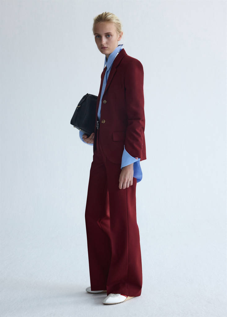 Wool suit blazer — Wine
