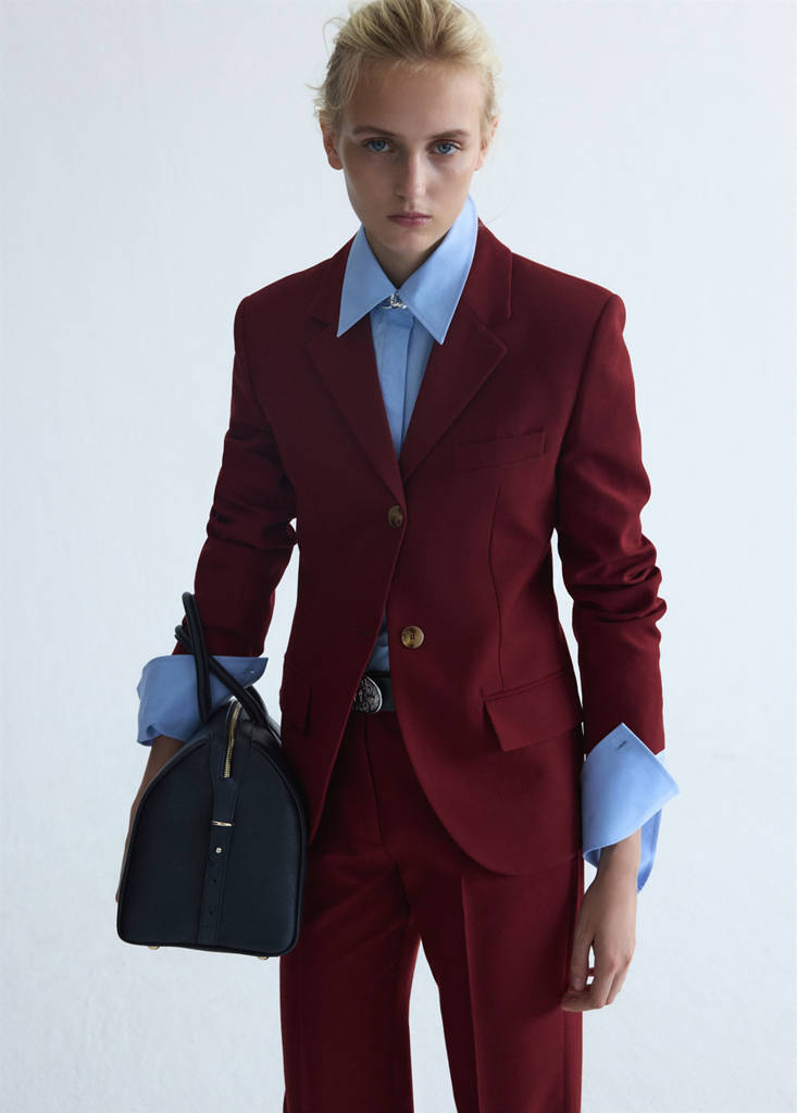 Wool suit blazer — Wine