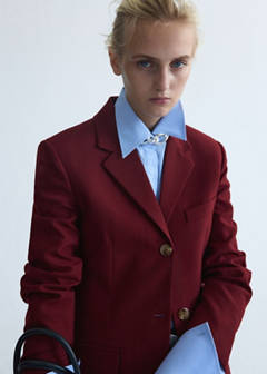 Wool suit blazer — Wine 3