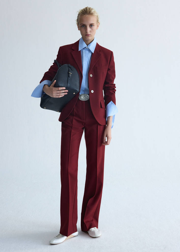 Wool suit blazer — Wine