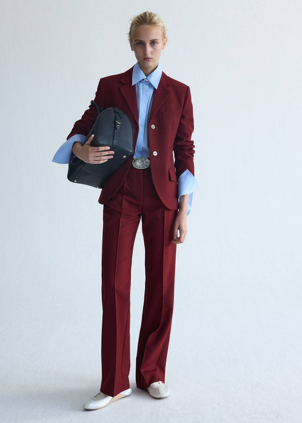 Wool suit blazer — Wine