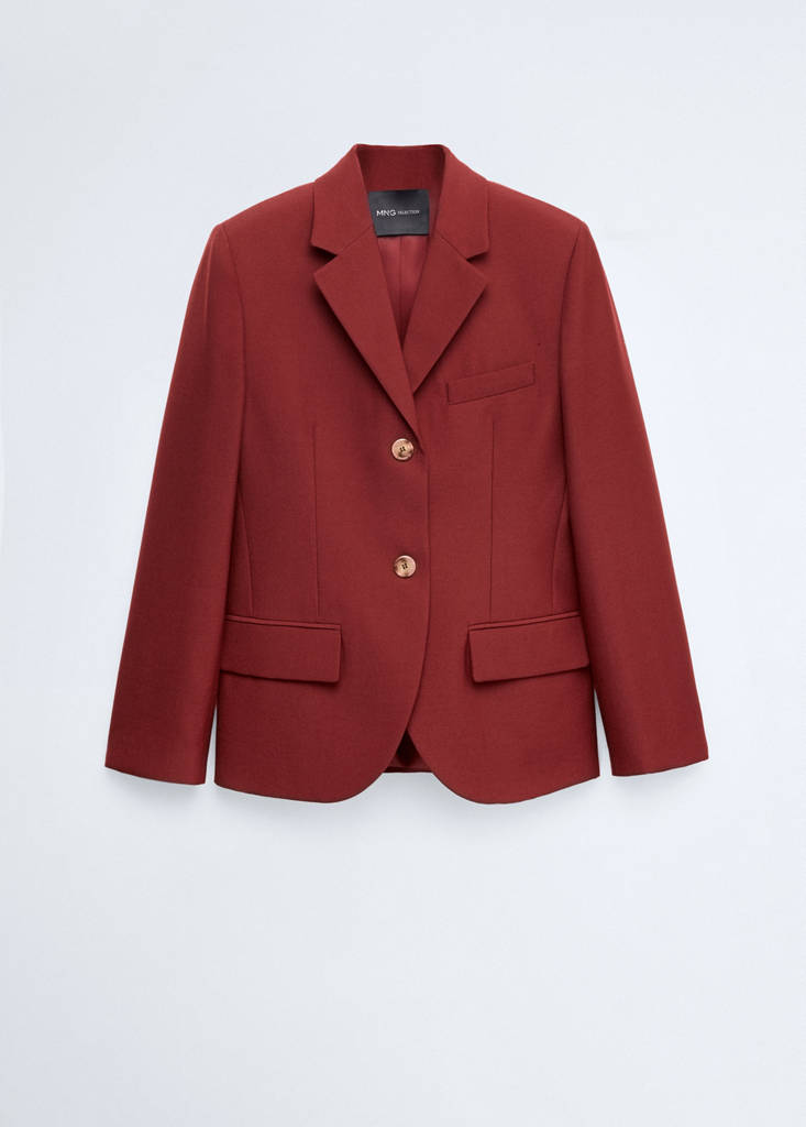 Wool suit blazer — Wine