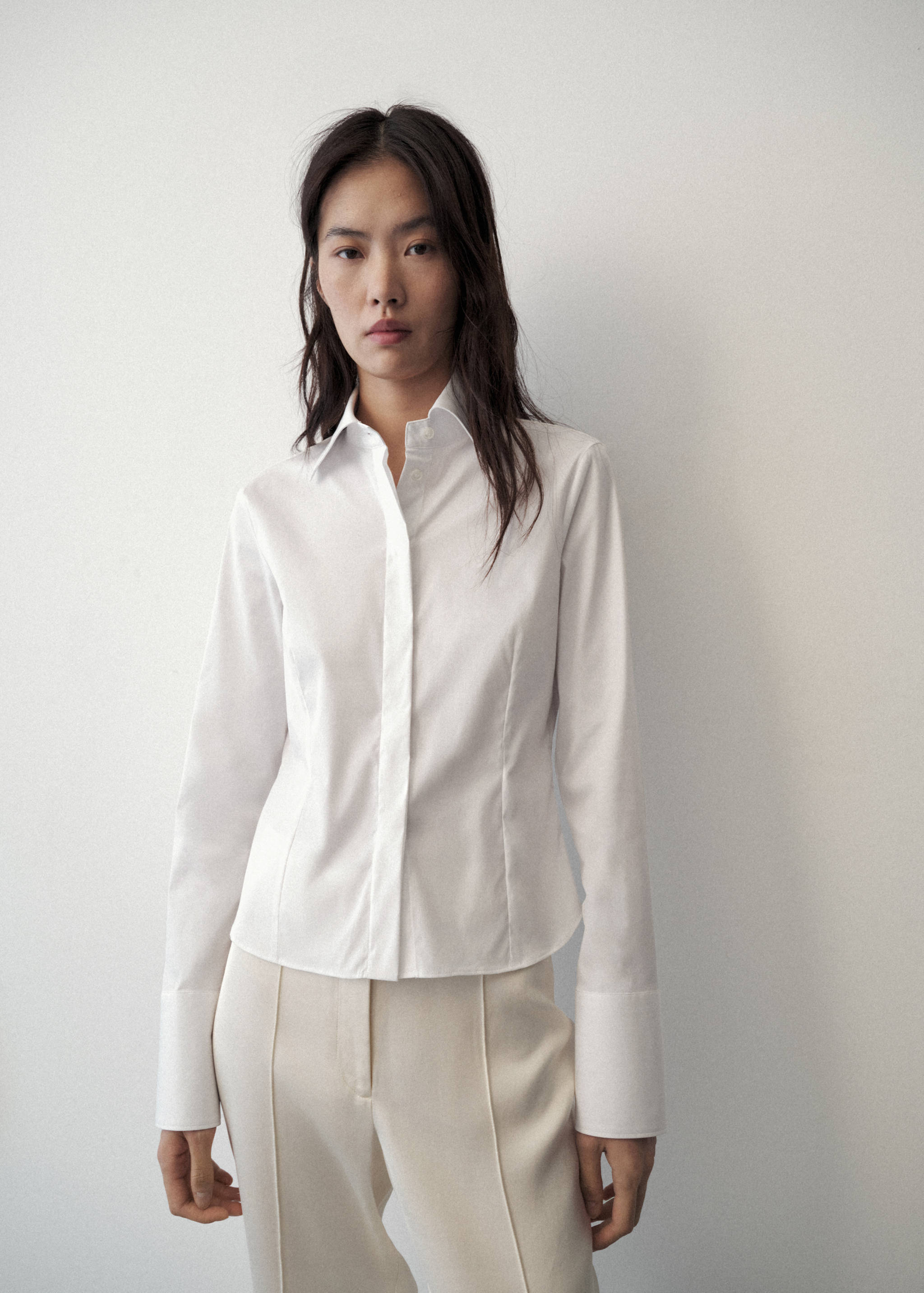 Chemise popeline courte - Plan moyen
