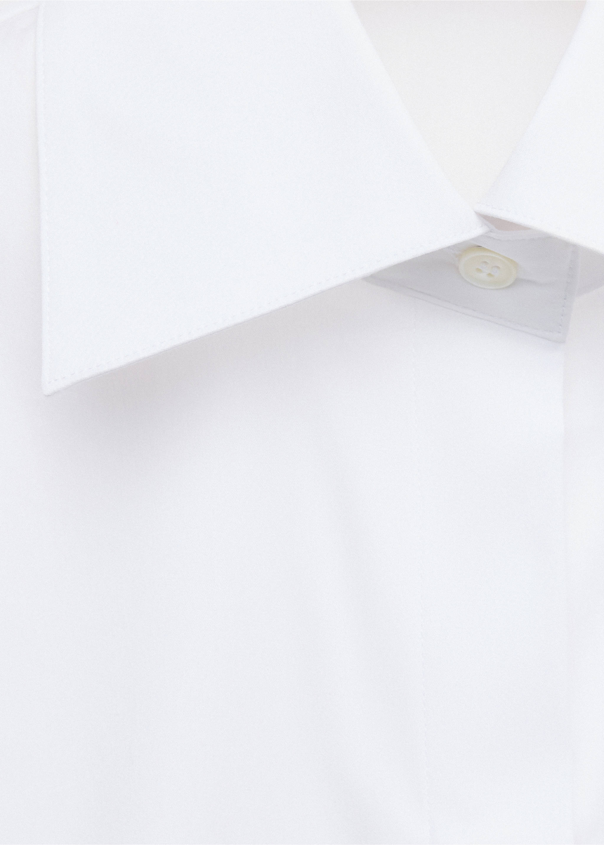 Cropped poplin shirt - Details of the article 8, White. Ref: 37026370-00.