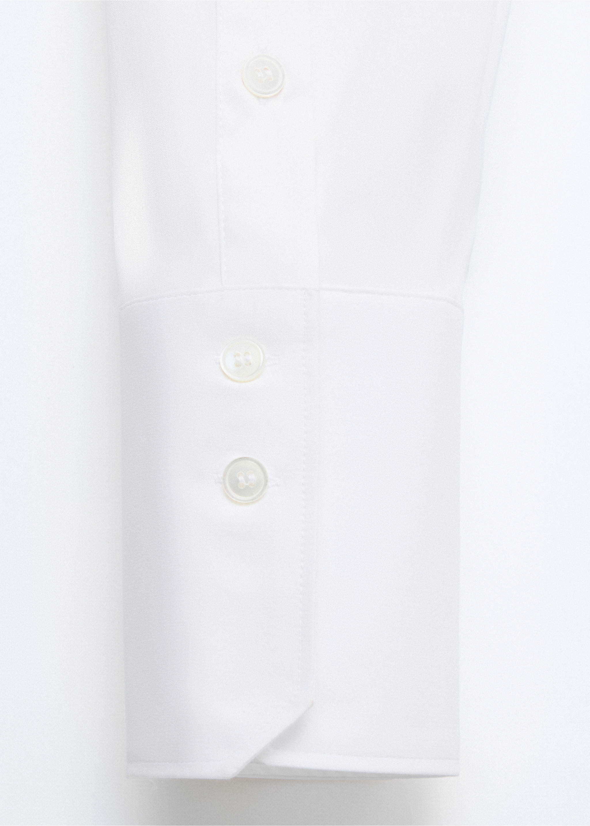 Cropped poplin shirt - Details of the article 0, White. Ref: 37026370-00.
