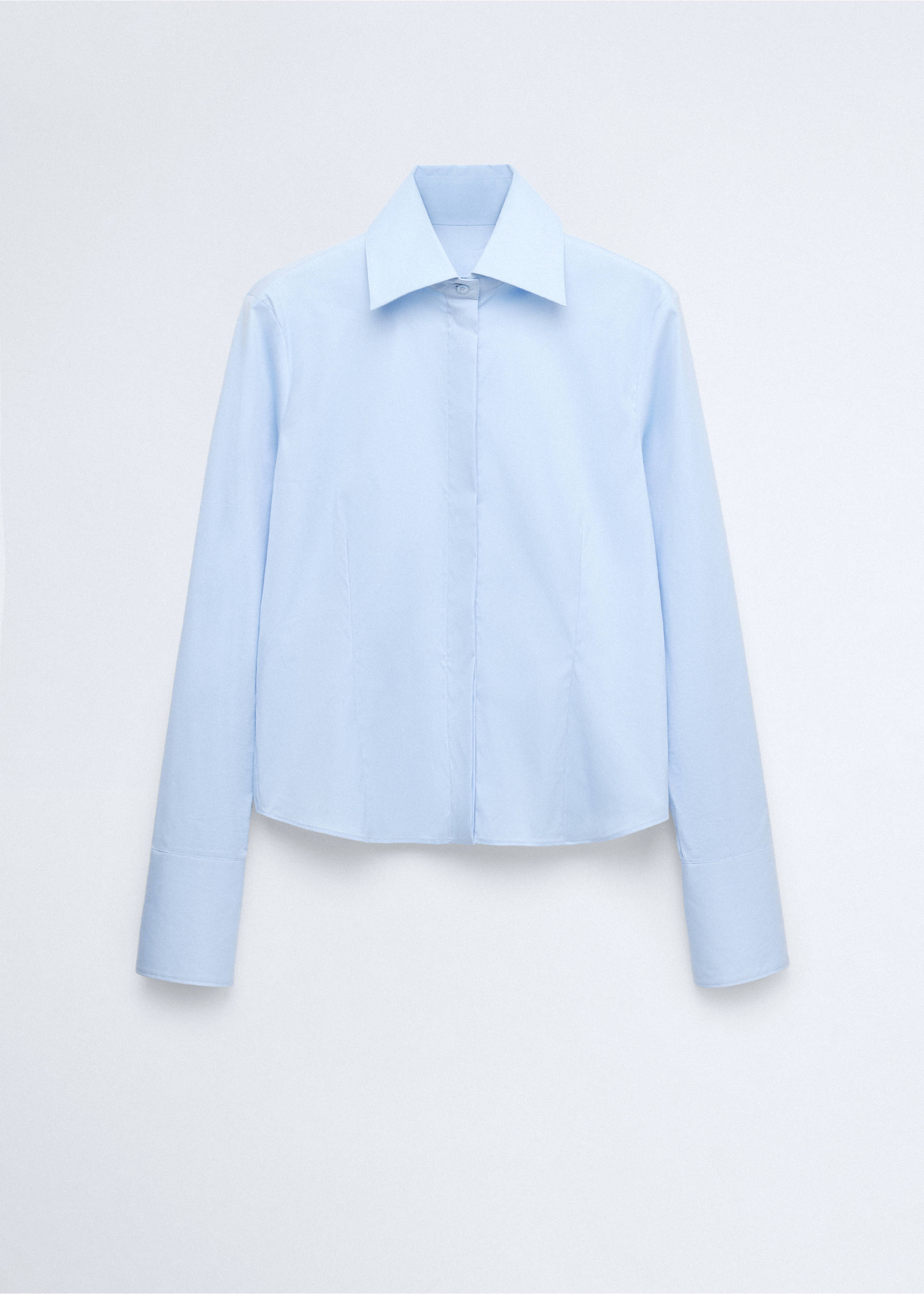 Chemise popeline courte - Article sans modèle, Bleu ciel. Ref: 37026371-00.