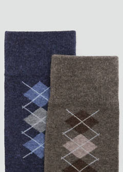2 pack rhombus socks — Navy 2