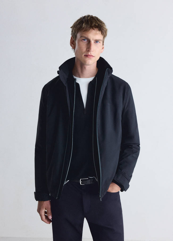 Technical waterproof padded jacket — Night Blue