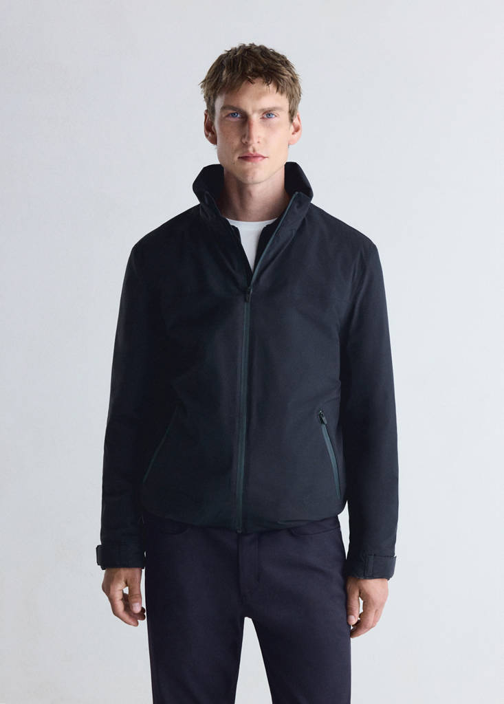 Technical waterproof padded jacket — Night Blue