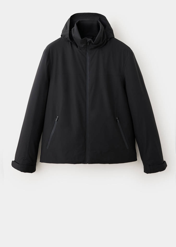 Technical waterproof padded jacket — Black