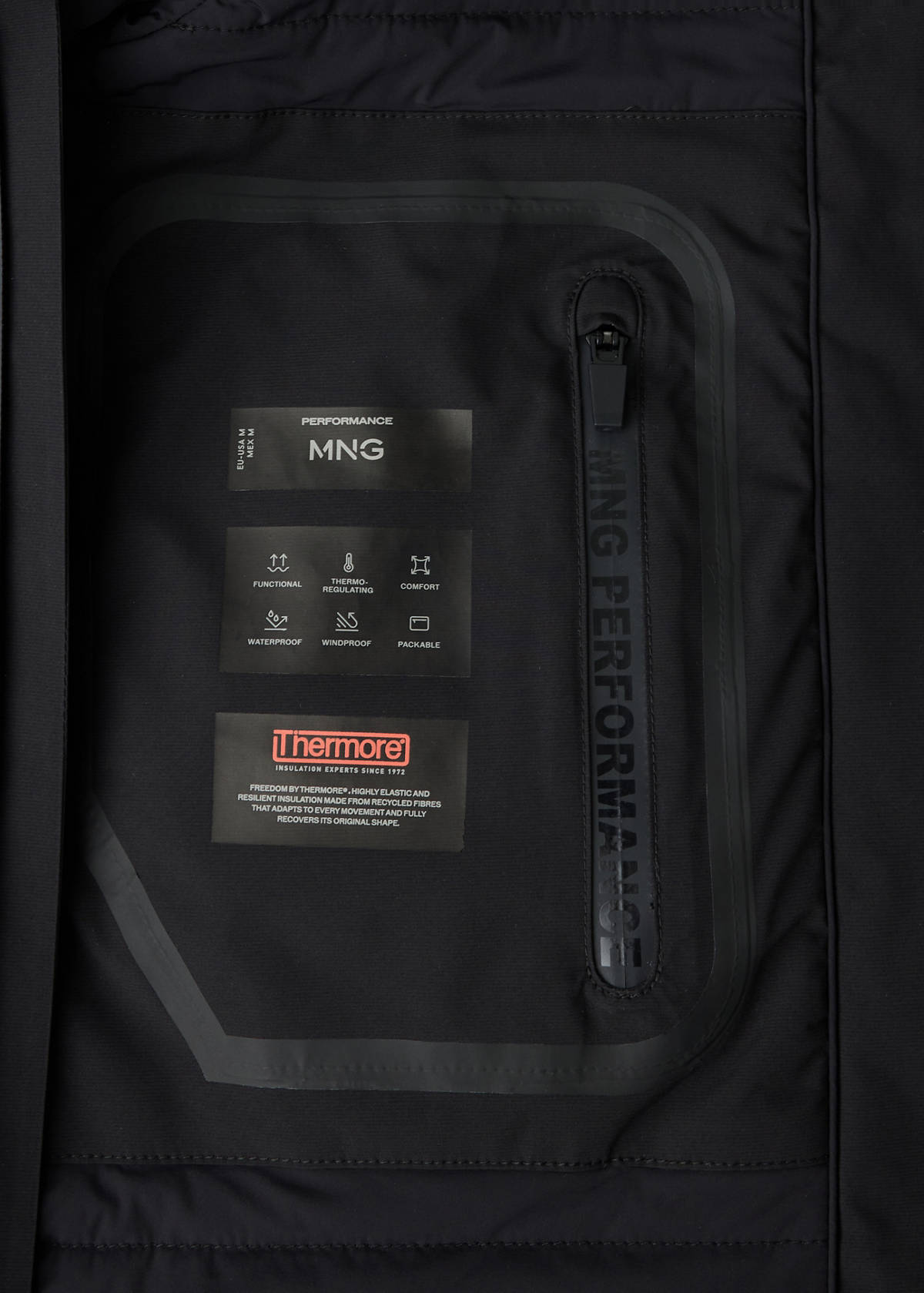 Waterproof padded parka — Black