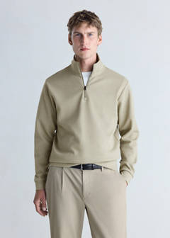 Thermolite® zip-neck sweatshirt — Light/Pastel Grey 1