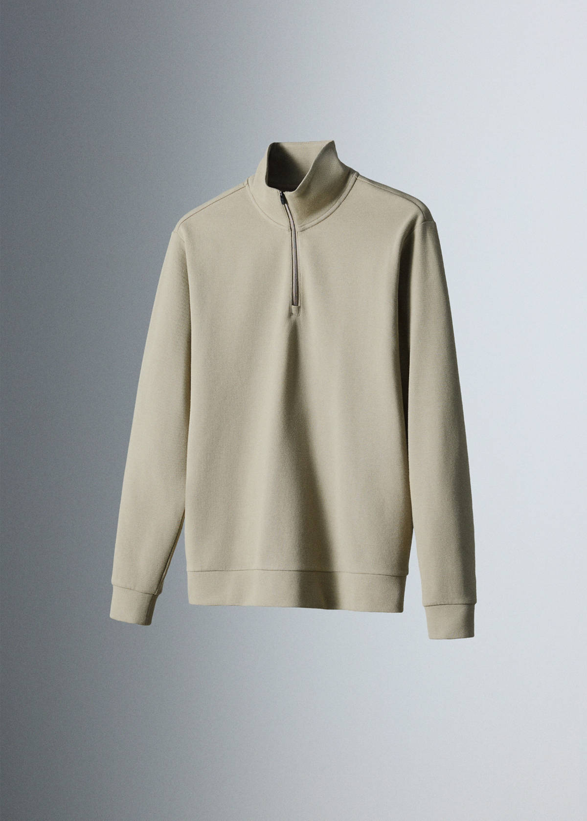 Thermolite® zip-neck sweatshirt — Light/Pastel Grey