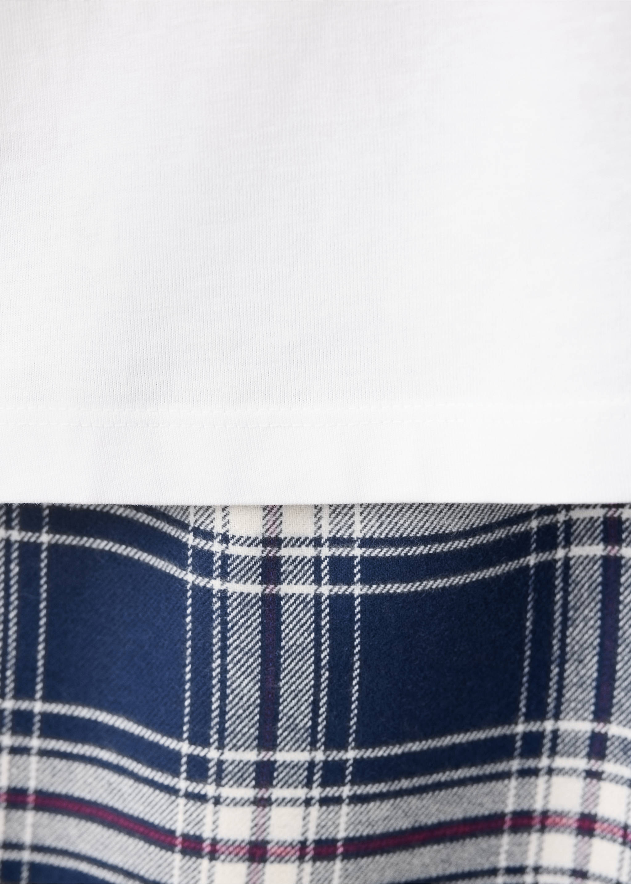 Pijama completo algodón cuadros - Detalle del artículo 0, Azul marino. Ref: 37026731-00.