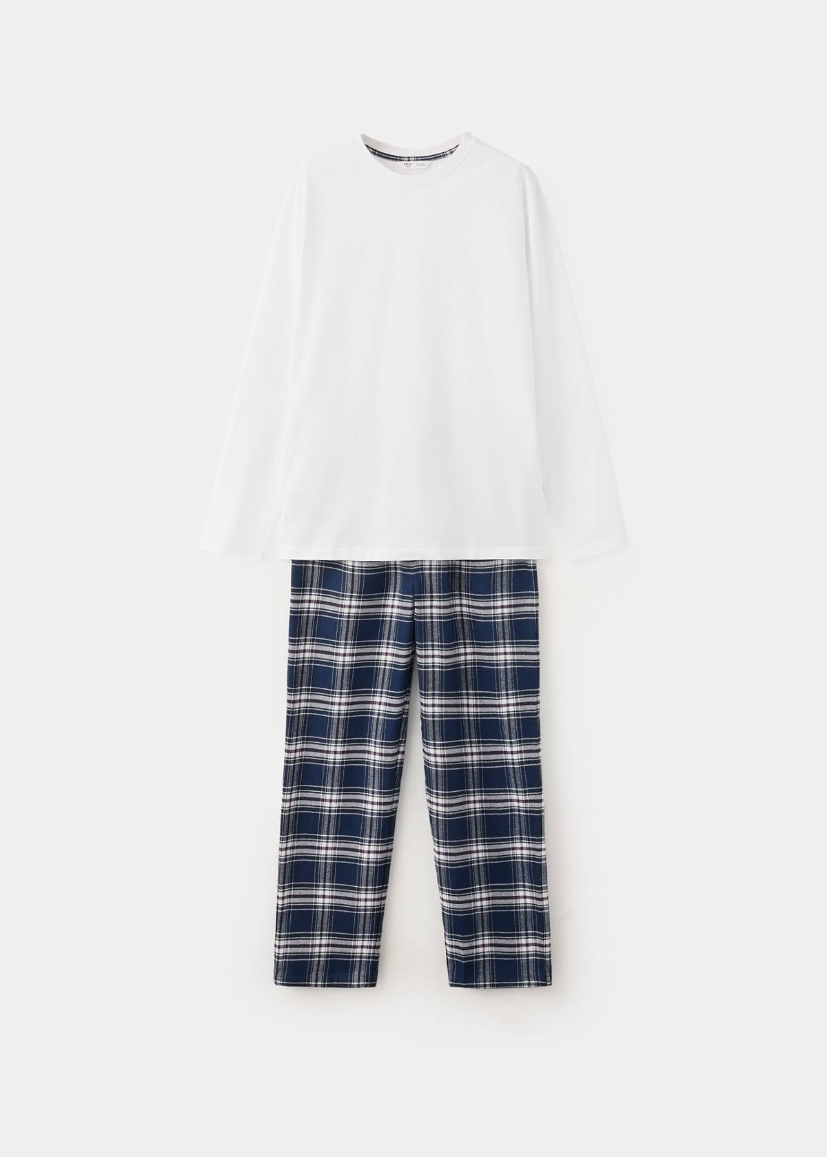 Full cotton check pyjamas — Navy