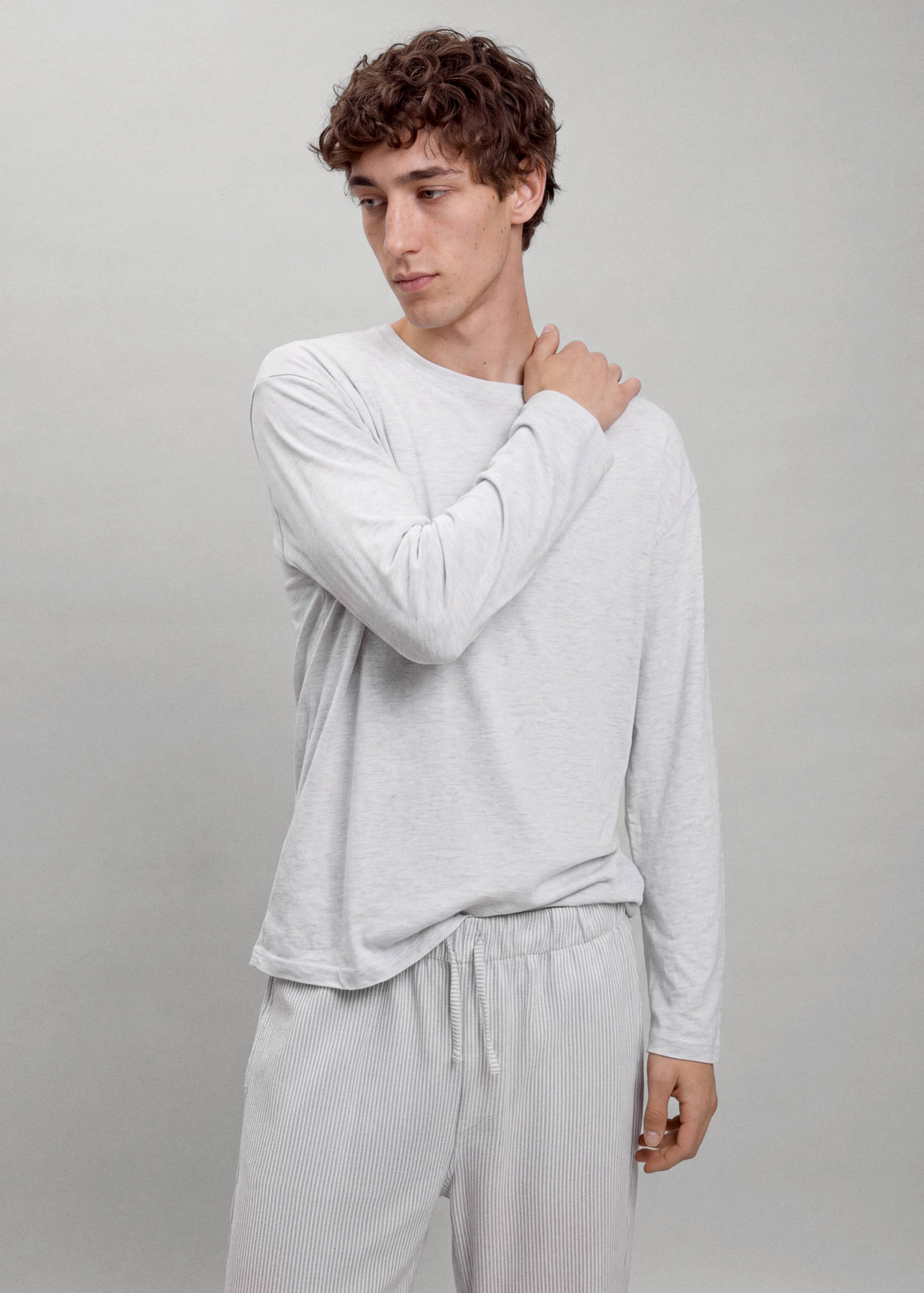 Full-length cotton pajama set - Medium plane
