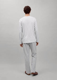 Full-length cotton pajama set — Grey 3