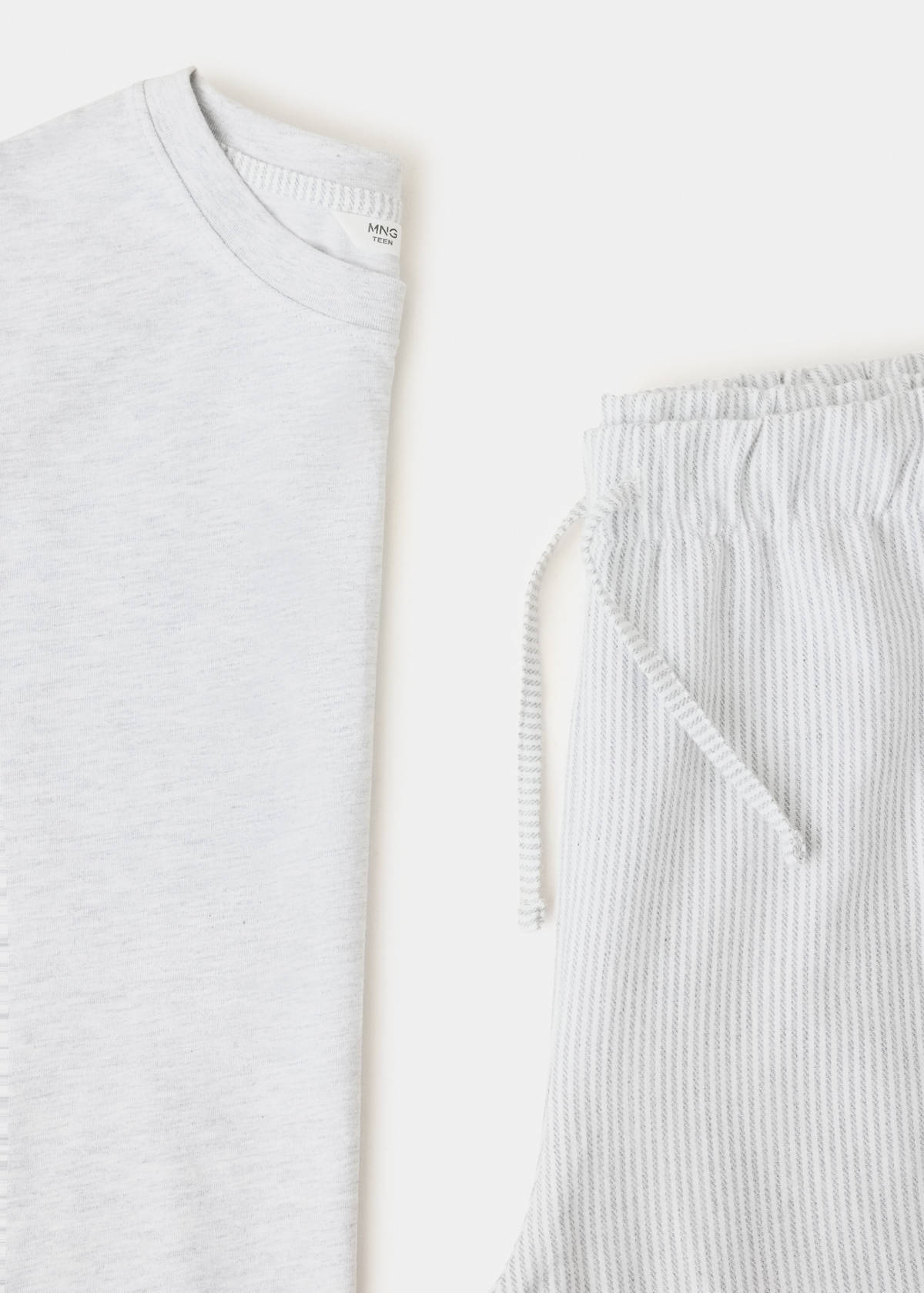 Full-length cotton pajama set — Grey