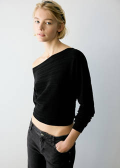 Asymmetric lurex knit jumper — Black 1