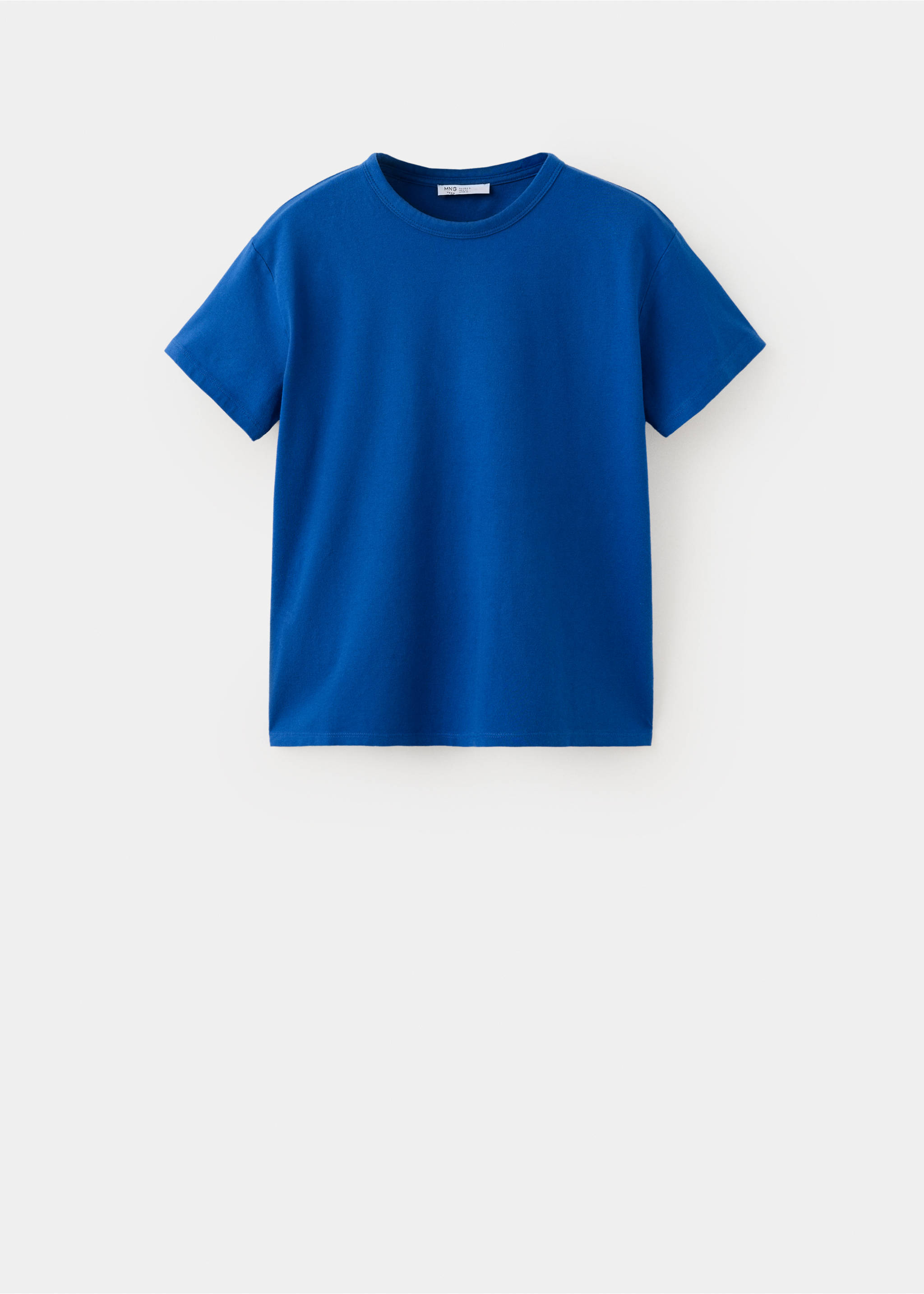 Vibrant blue short-sleeved t-shirt with a crew neck., Vibrant blue. Ref: 37026744-00.