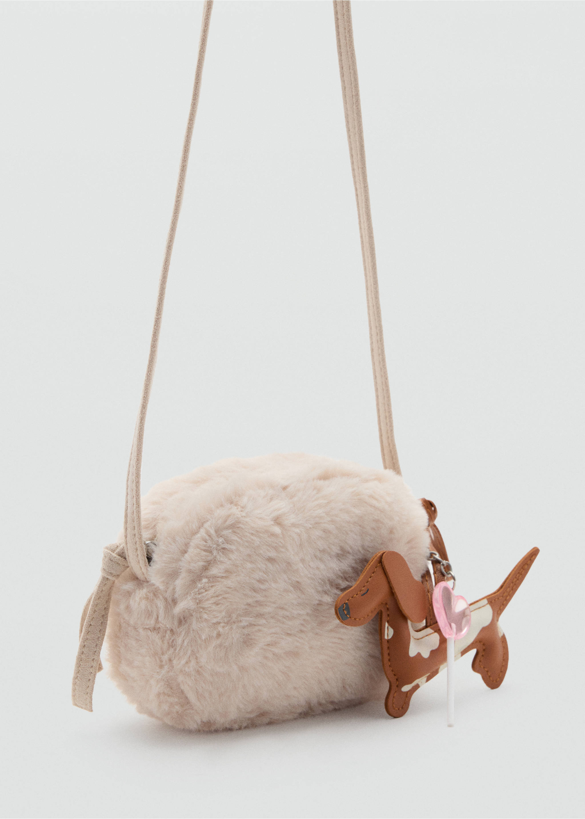 Mini fur-effect bag - Medium plane, Sand. Ref: 37026747-00.