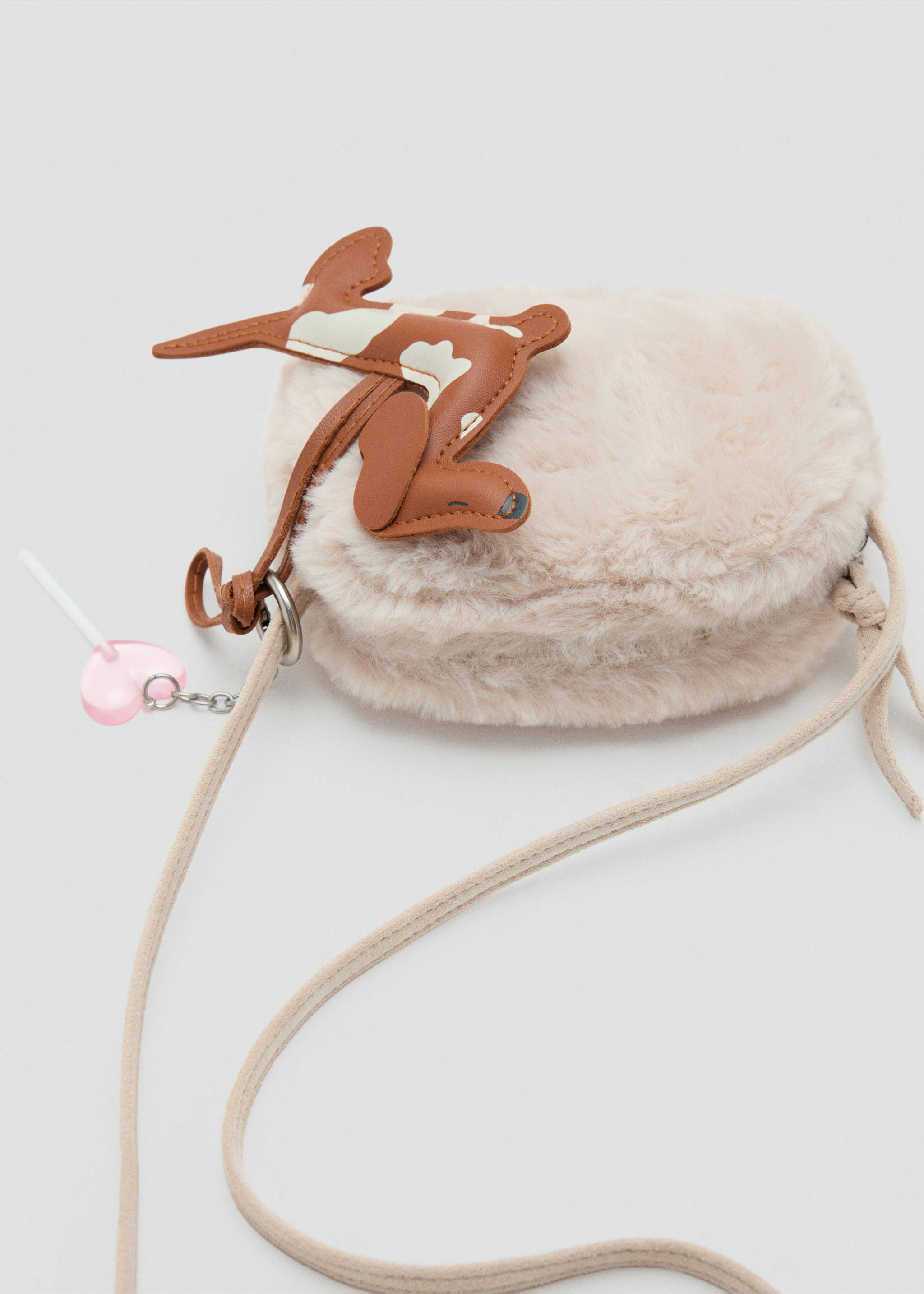 Mini fur-effect bag - Details of the article 2, Sand. Ref: 37026747-00.