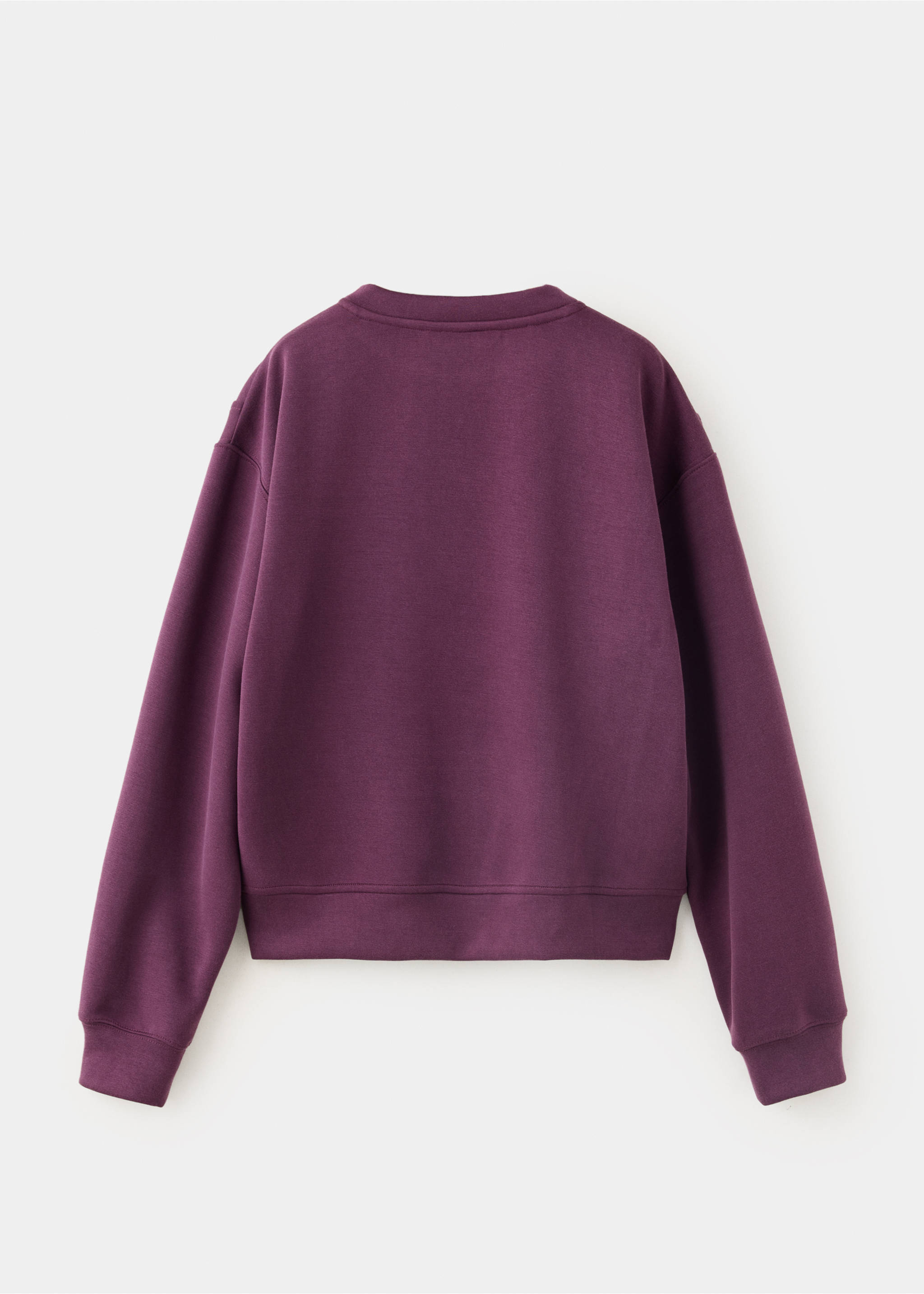 Back view of a dark plum-purple sweatshirt with long sleeves., Dark Red. Ref: 37026748-00.