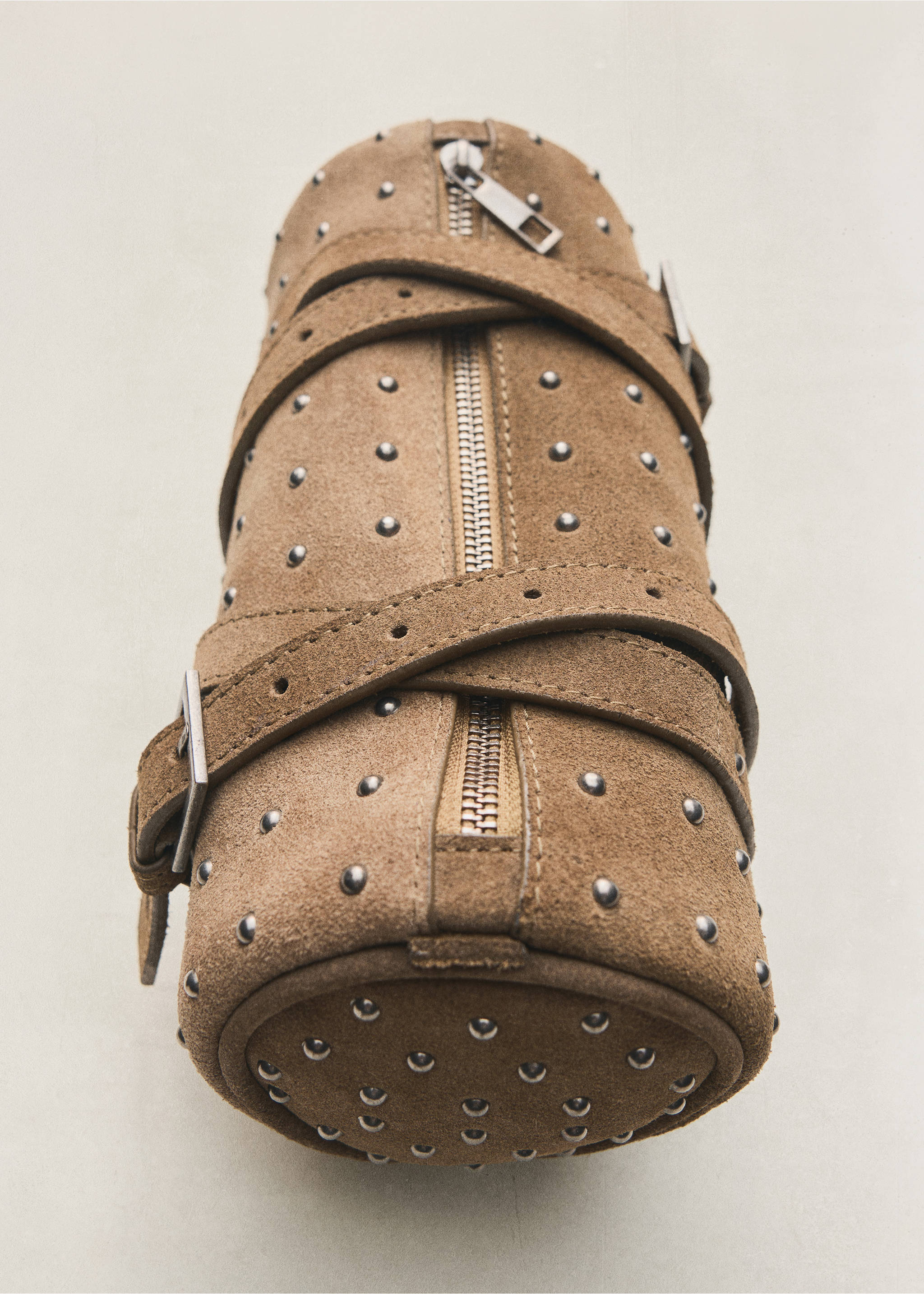 Leather bowling bag - Details of the article 5, Sand. Ref: 37026749-00.