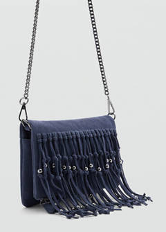 Fringed suede bag — Navy 3