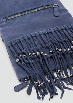 Fringed suede bag — Navy 5
