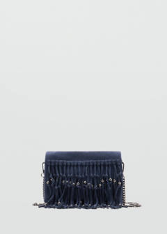 Fringed suede bag — Navy 1