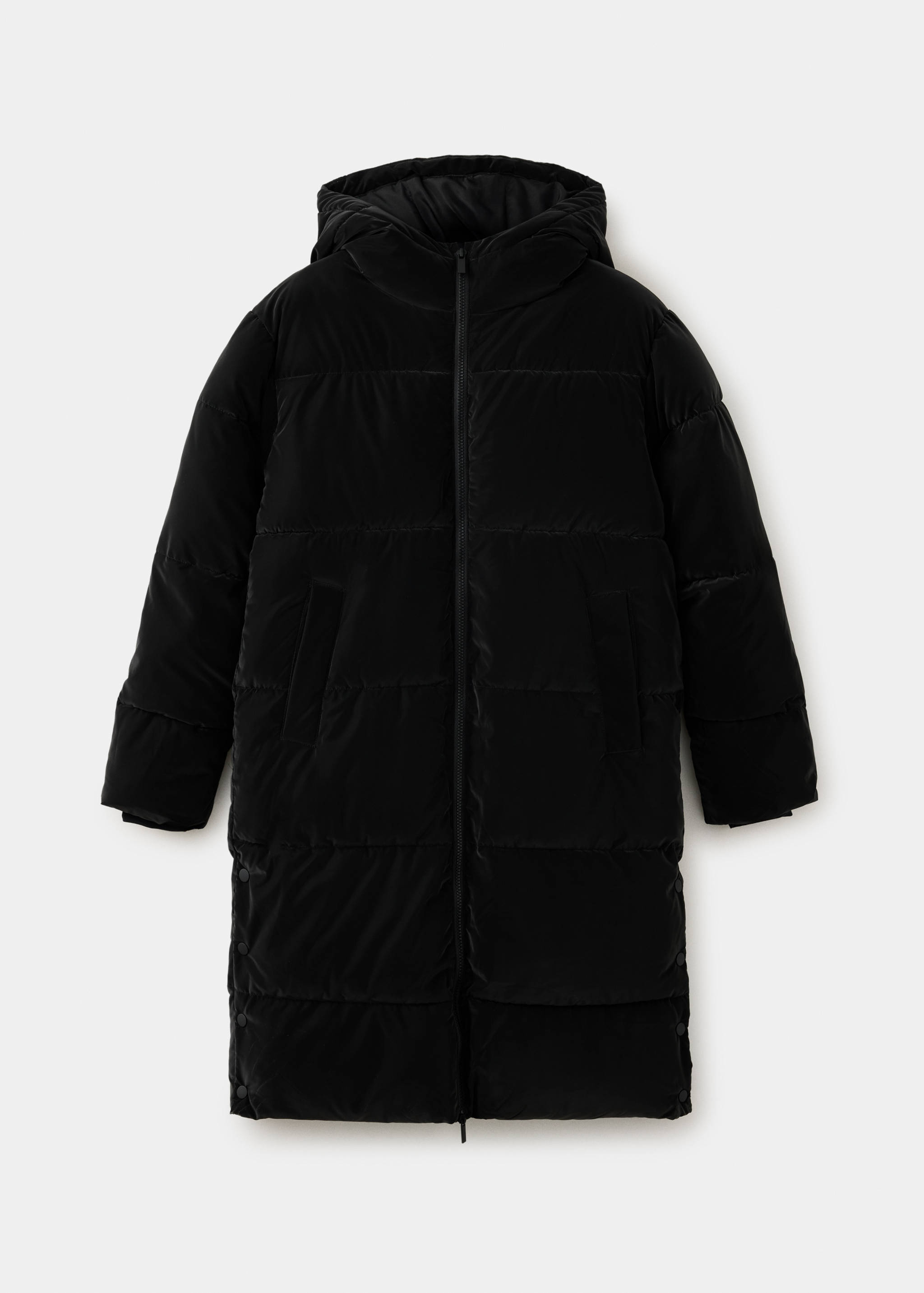 Long quilted anorak with hood - Article without model
