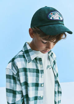 Corduroy cap with embroidered detail — Dark Green 2