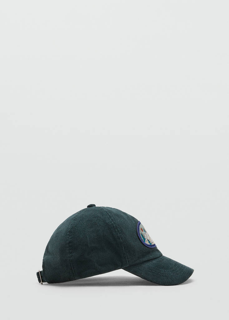 Corduroy cap with embroidered detail - thumbnail 2